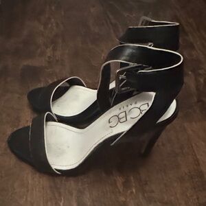 BCBG Strappy Black Heels